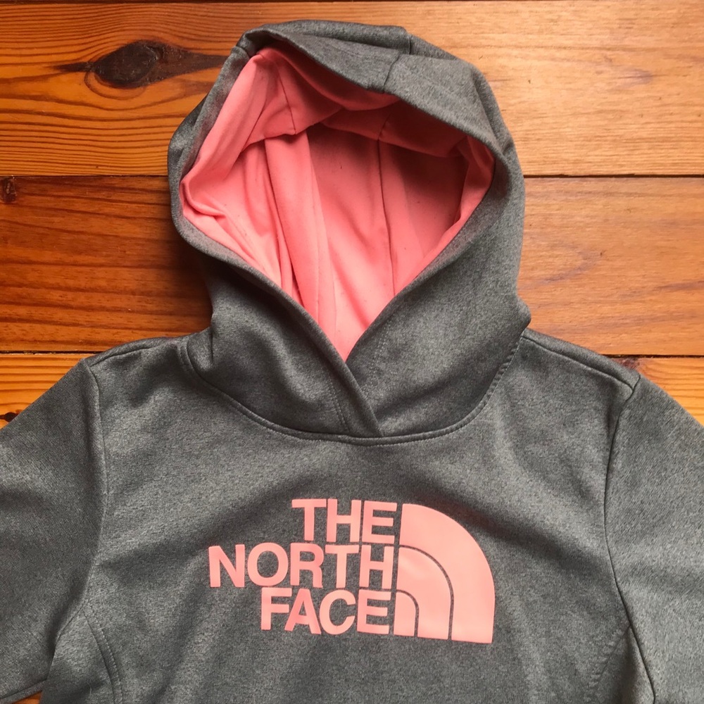 North Face Gray Pink Hoodie, EUC, M - Picture 9 of 13
